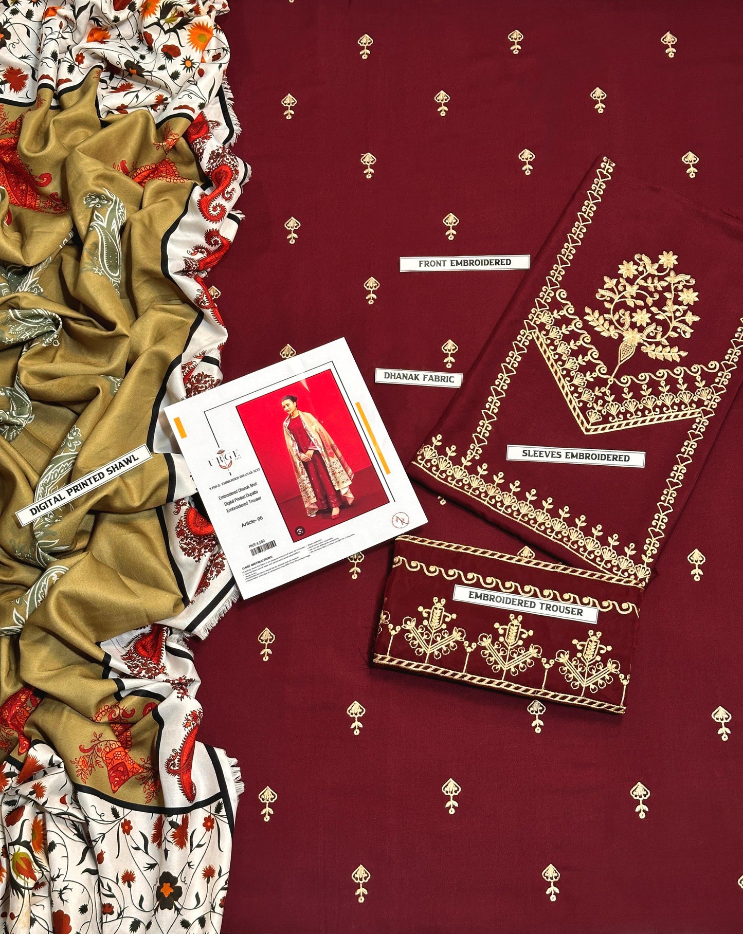 *BRAND NAME : URGE*_
CATEGORY : DHANAK 3PC Embroidered*