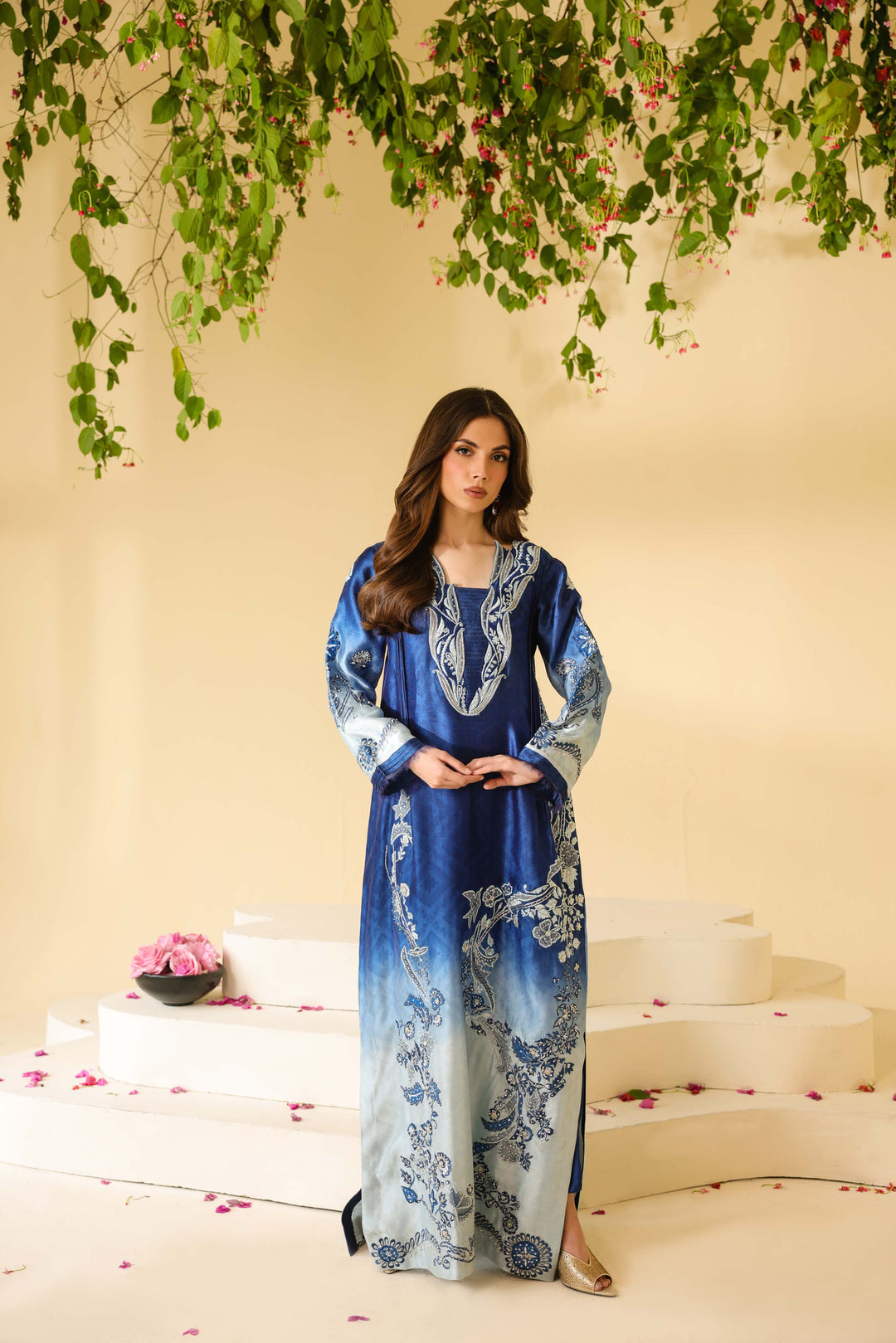 Silk unstitch double shade digital printed Most luxury article arrived