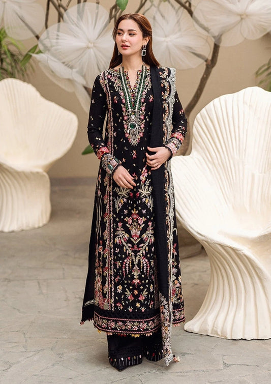 QALAMKAR WINTER UNSTITCHED DHANAK EMBROIDERED 3PC WITH EMBROIDERED SHAWL