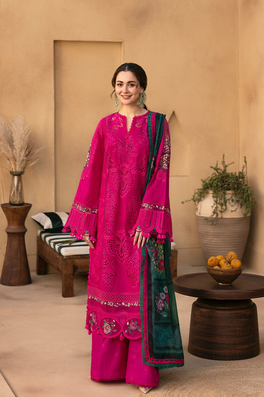 Saira Rizwan Unstitched Dhanak Embroidered 3PC With Printed Shawl