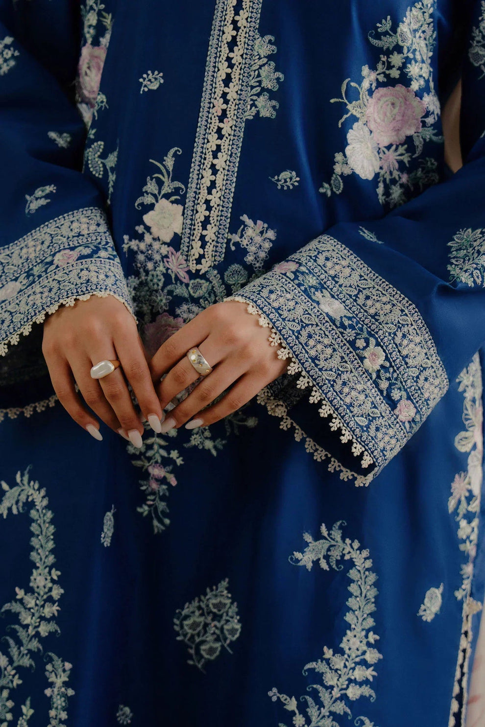 ZARA SHAHJAHAN- 3PC LAWN EMBROIDERED SHIRT WITH PRINTED CHIFFON DUPATTA