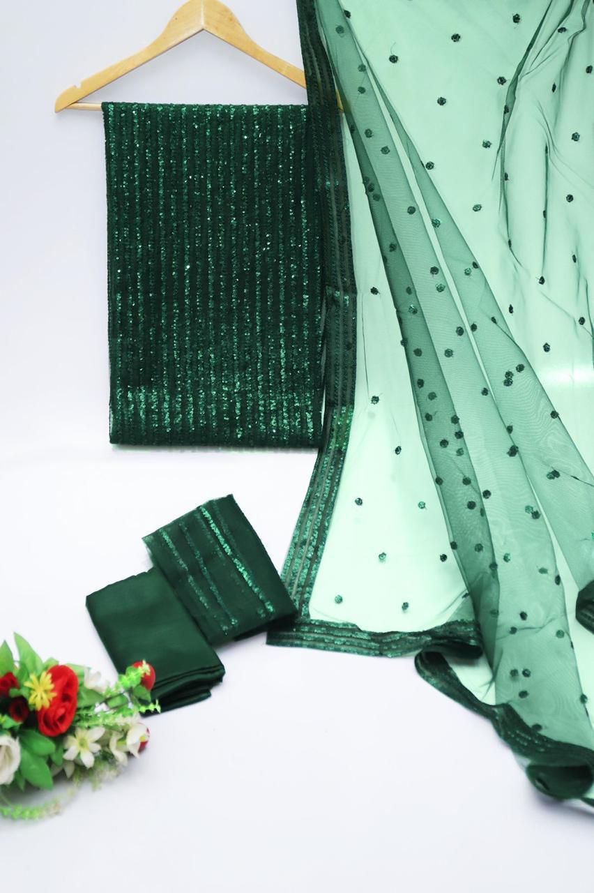 Luxury Party wear collection heavy sequins embroidery dress