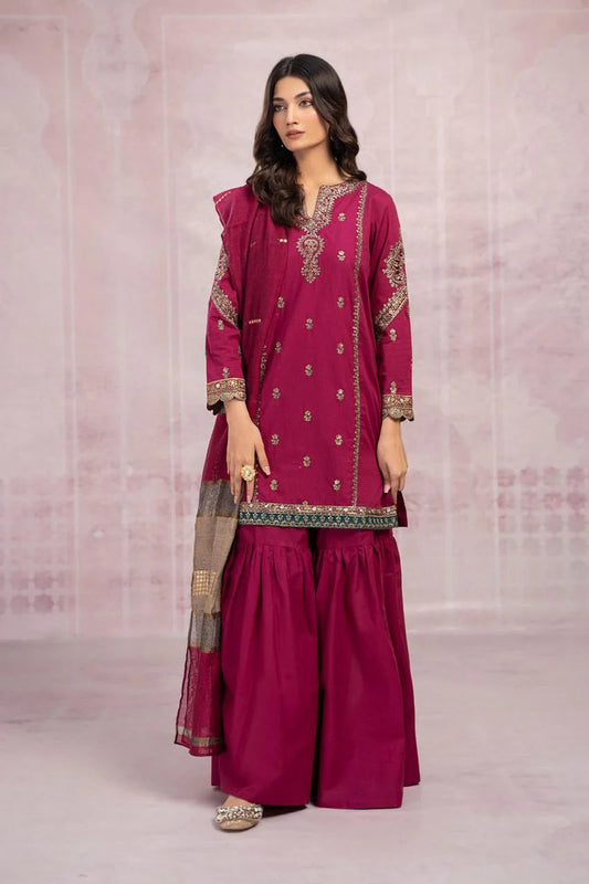 MARIA B DHANAK EMBROIDERY DRESS 3 PIECE UNSTITCHED