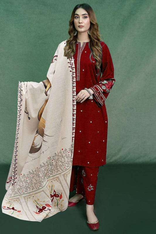 *BRAND NAME : URGE*_
CATEGORY : DHANAK 3PC Embroidered*