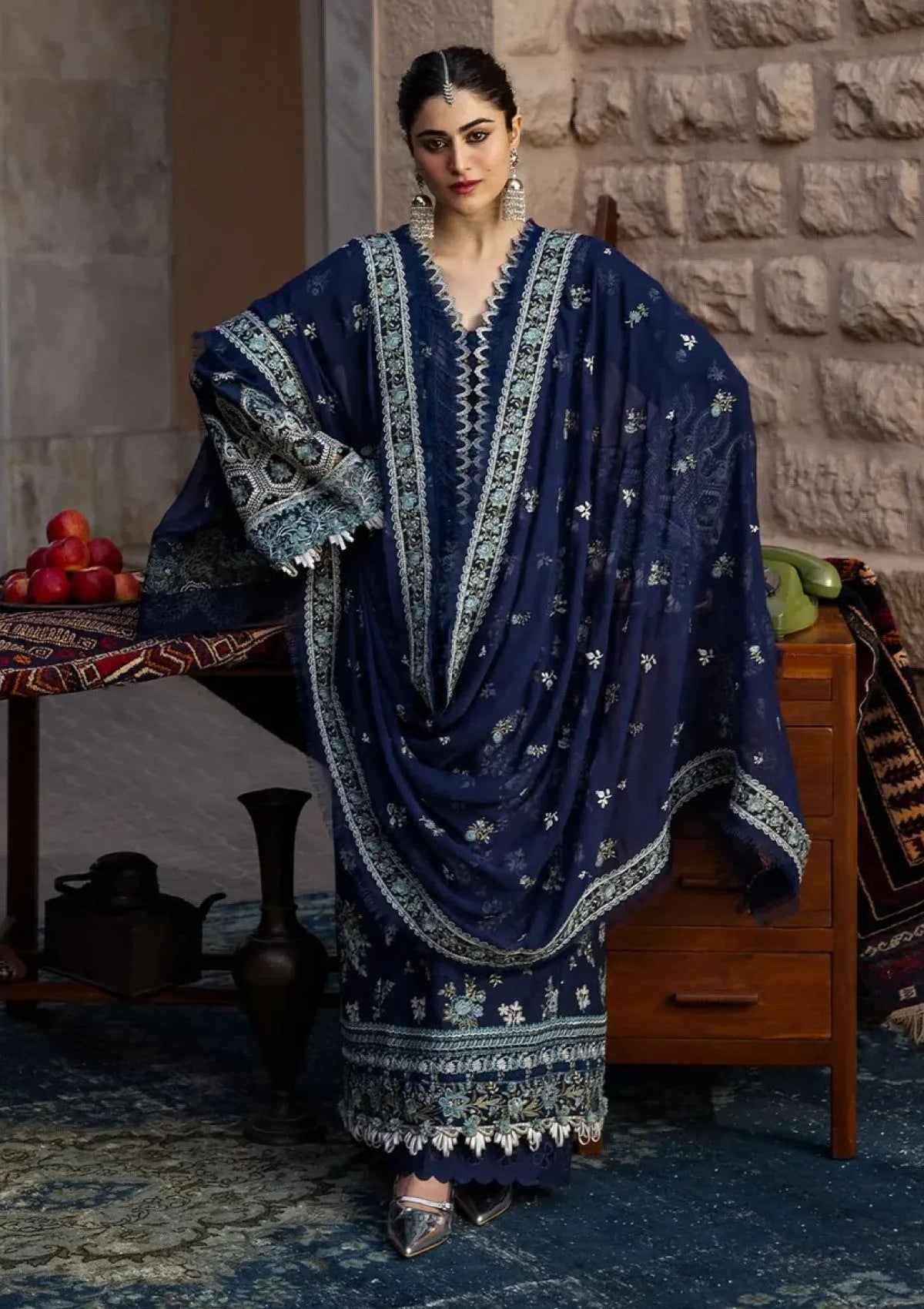 Tahira - Luxury 3PC Chikenkari Heavy Embroidered Suit