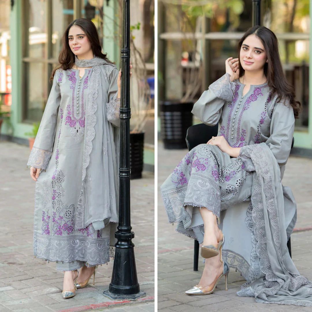 Mushq MOST DEMANDING EDITION* *03PCS UNSTITCHED SUIT* *FABRIC Lawn90’88*