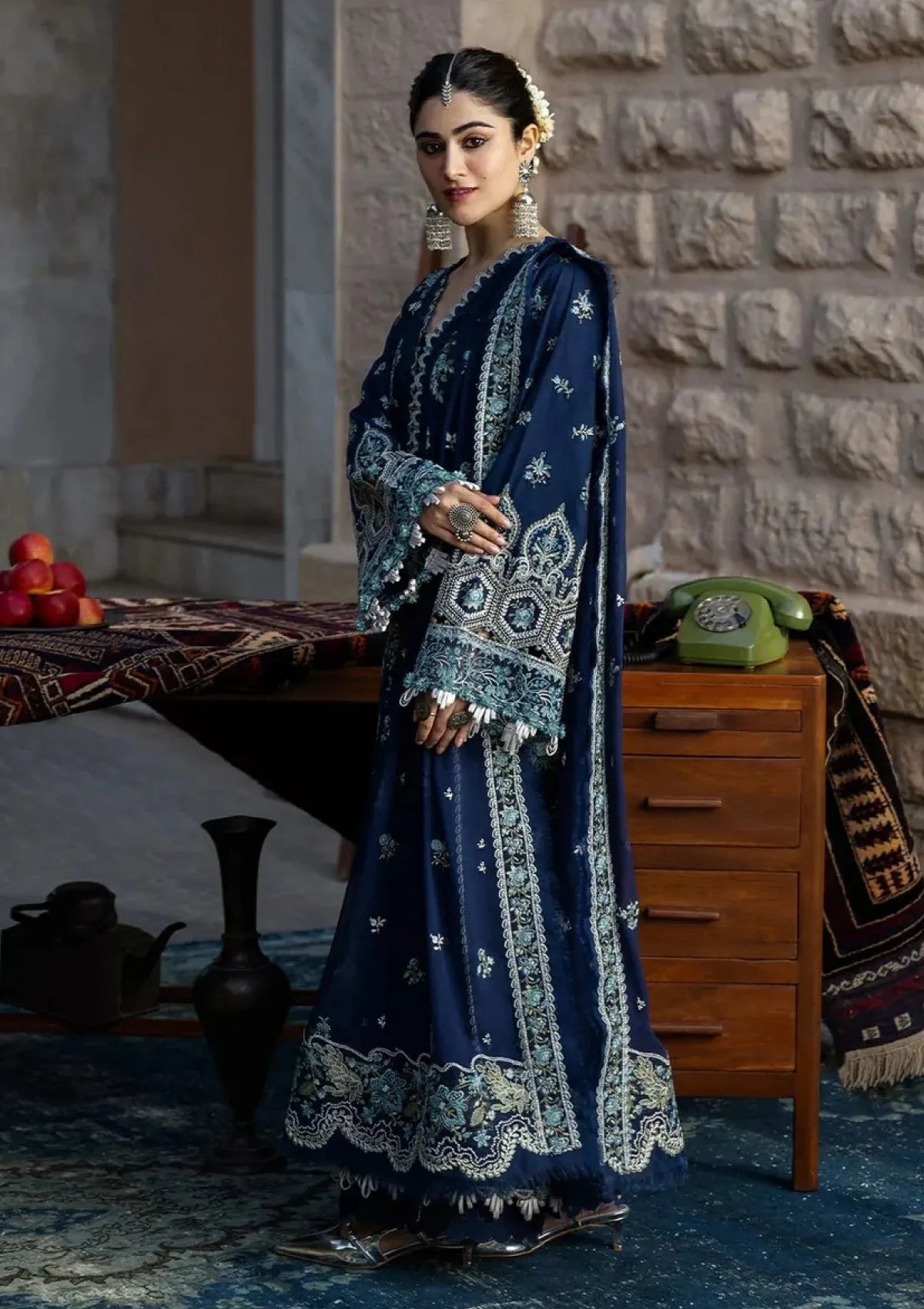 Tahira - Luxury 3PC Chikenkari Heavy Embroidered Suit
