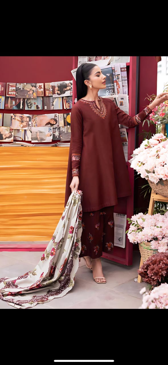 *BRAND NAME : URGE*_
CATEGORY : DHANAK 3PC Embroidered*