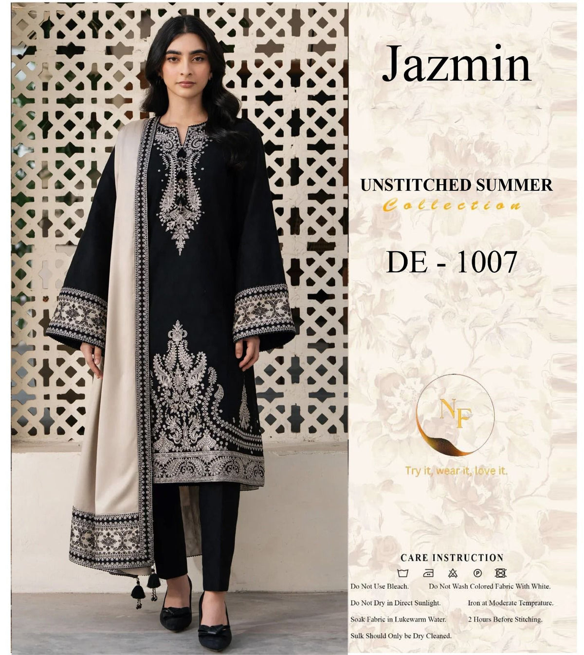 SUMMER LAWN COLLECTION 2026*✨ *BRAND NAME* JAZMIN *FABRIC* PREMIUM AIR-JET LAWN *LAWN QUALITY* 90/70
