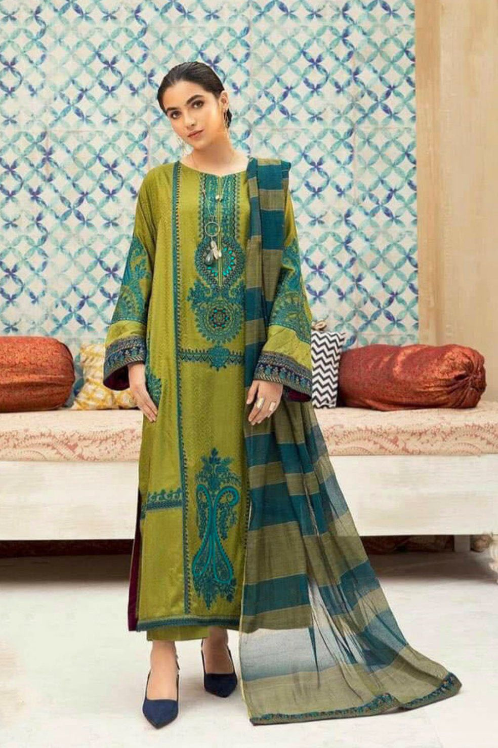 SUMMER COLLECTION ``` 🍂*_MARIA B_*🍂 Code:4018 *Stuff: Best Quality Airjet lawn 90/70