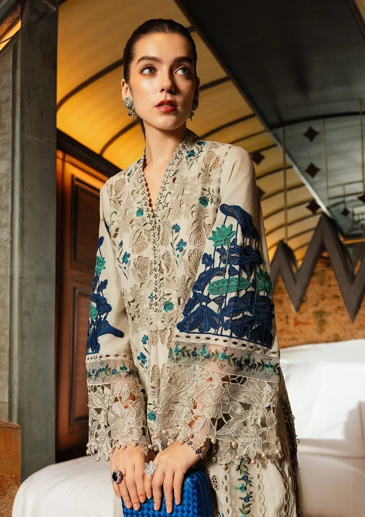 Evania - Luxury 3PC Chikenkari Heavy Embroidered Suit