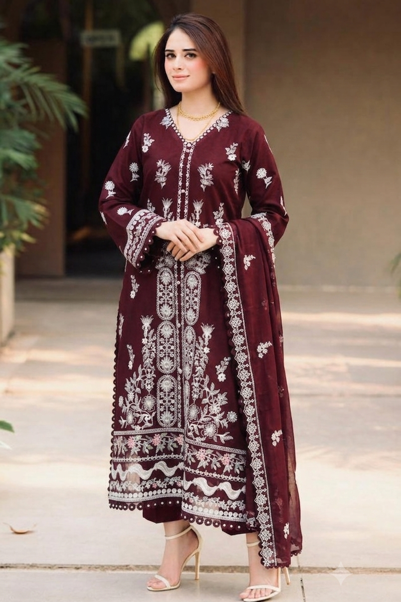 Libaas 3 pc unstitch luxury