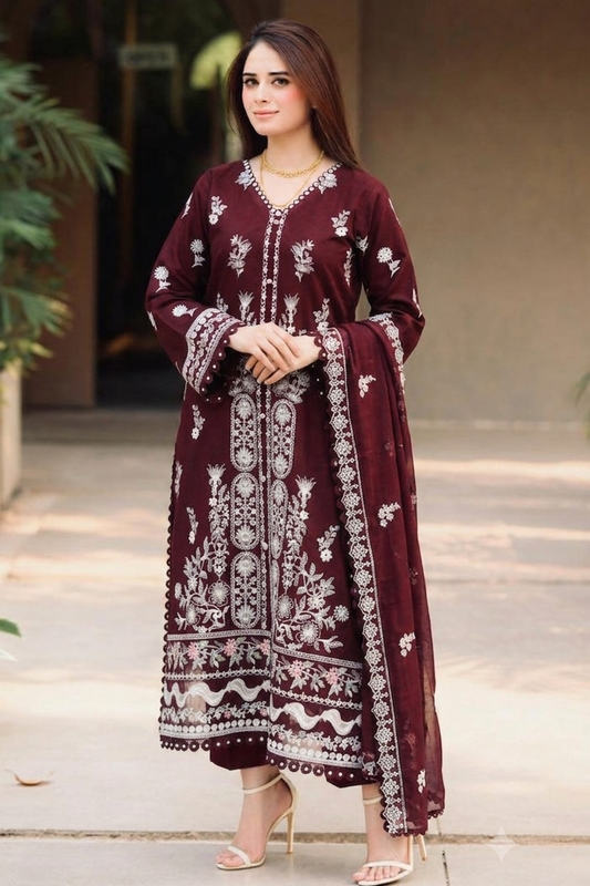 Libaas 3 pc unstitch luxury