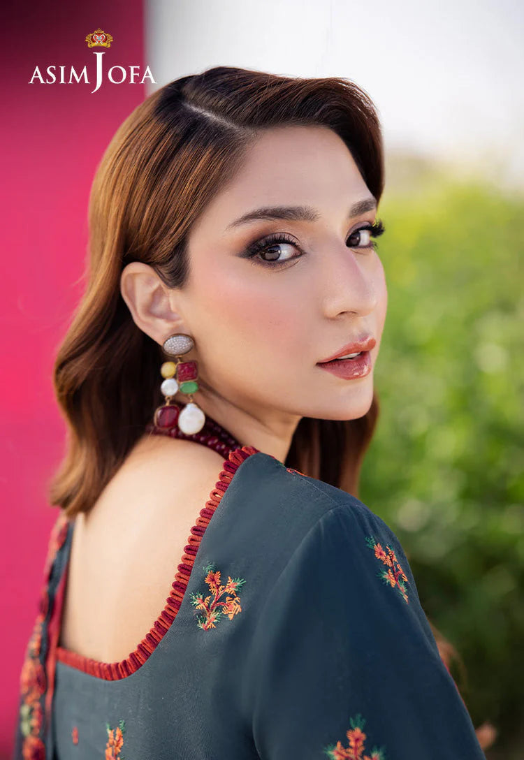 ASIM JOFA-3PC lawn  EMBROIDERED SHIRT WITH lawn EMBROIDERED SHAWL AND TROUSER