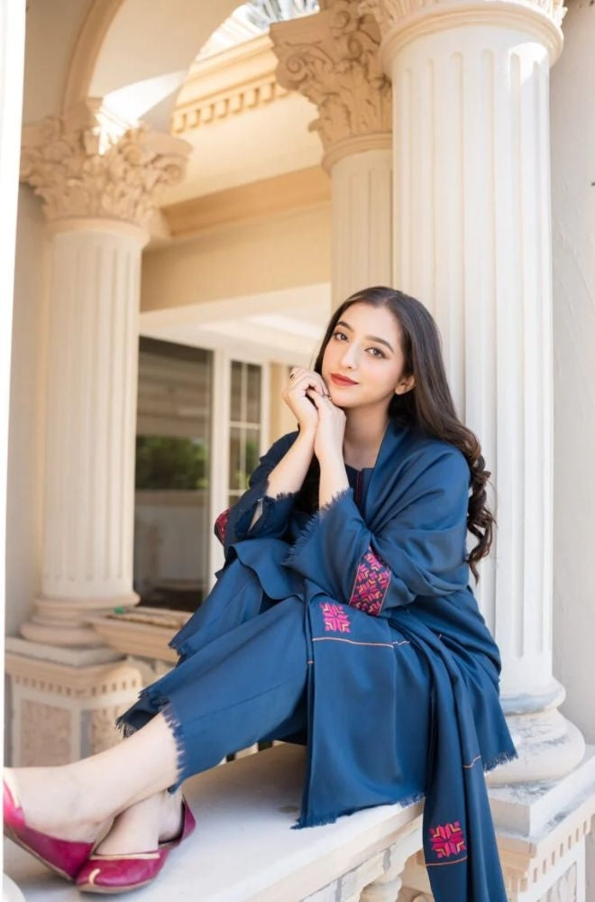 Aisling - 3PC Unstitched Dhanak Embroidered Shirt with Embroidered Dupatta and Trouser
Regular price