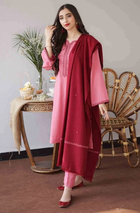 Aisling - 3PC Unstitched Dhanak Embroidered Shirt with Embroidered Dupatta and Trouser
Regular priceRs.3,999.00 PKR