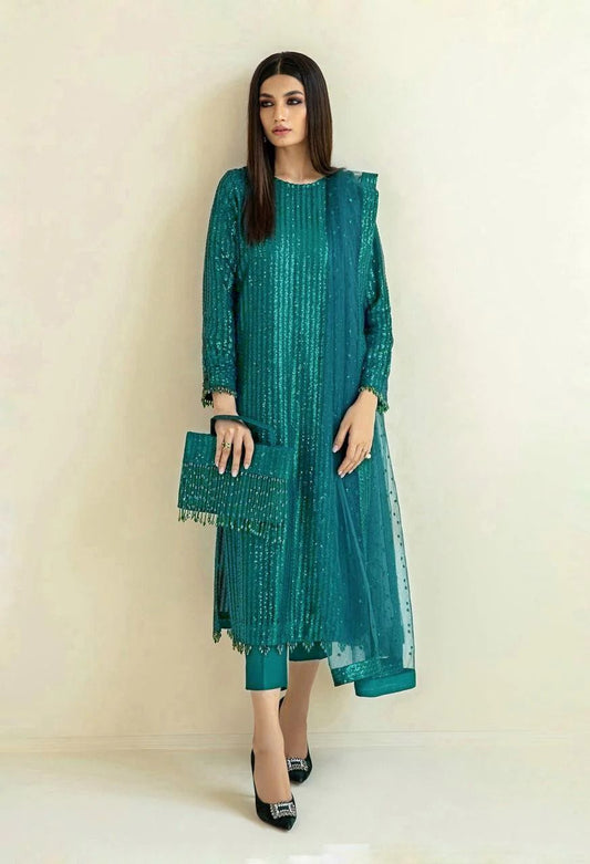 Luxury Party wear collection heavy sequins embroidery dress