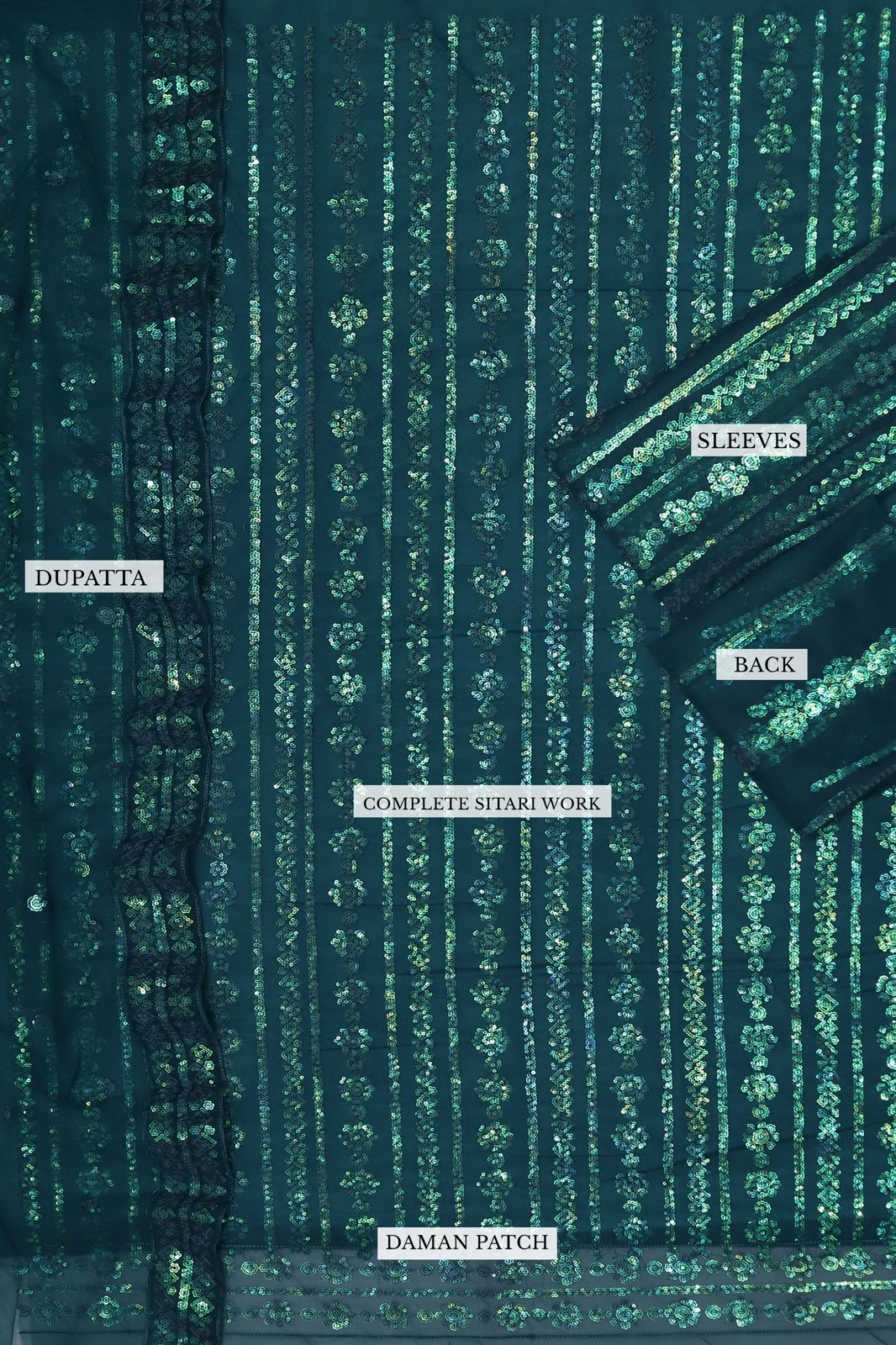 Luxury Party wear collection heavy sequins embroidery dress