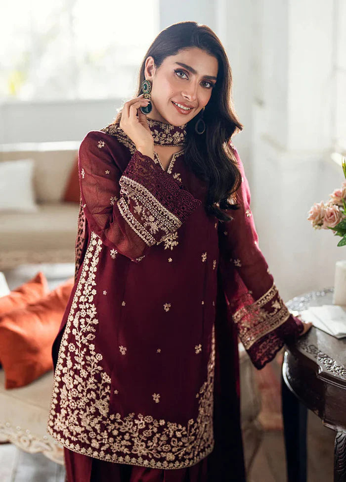 Azure Unstitched lawn  Embroidered 3pc with lawn  Embroidered Cut-work Ready To Wear Shawl