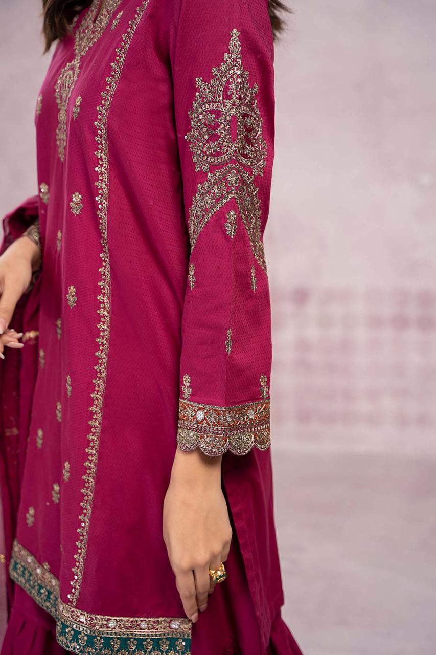 MARIA B DHANAK EMBROIDERY DRESS 3 PIECE UNSTITCHED