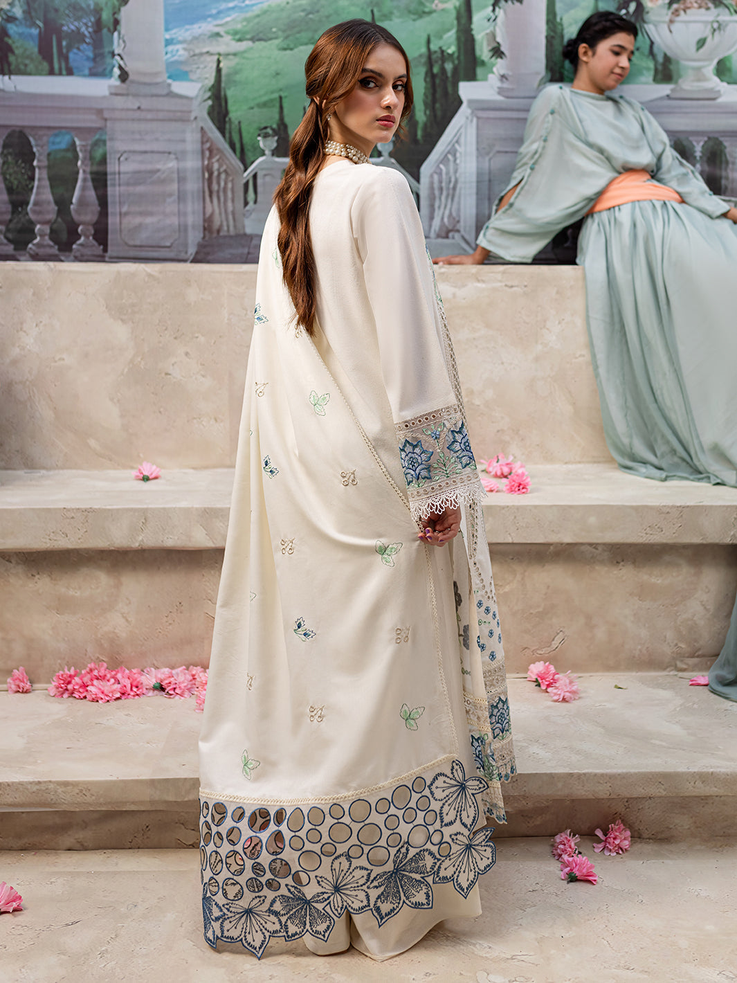 MAHNUR- SUMMER UNSTITCHED lawn 90/88EMBROIDERED 3PC WITH LASER WORK EMBROIDERED SHAWL