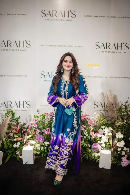 Silk unstitch double shade digital printed Most luxury article arrived