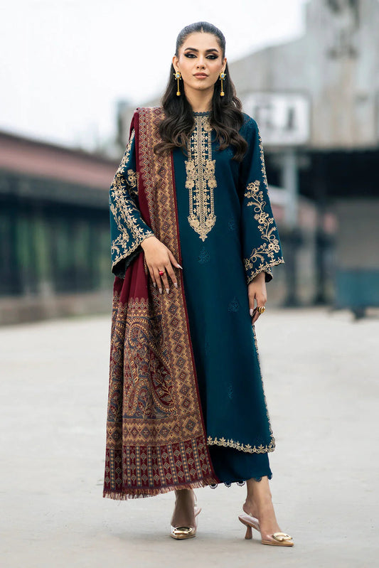 IZEL 3PC LAWN 90/88 AIR-JET UNSTITCHED EMBROIDERED SHIRT WITH TROUSER AND MONARK DUPATTA