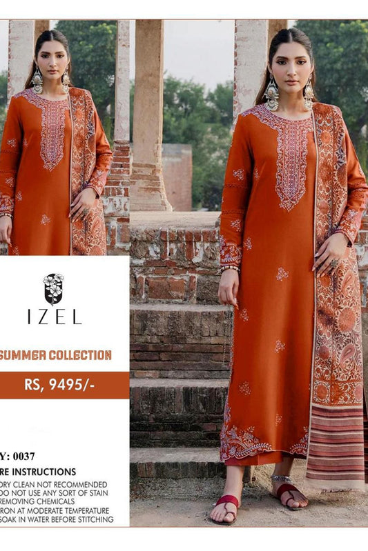 Alhamdulilla* *IZEL MOST DEMANDING EDITION* *03PCS UNSTITCHED SUIT