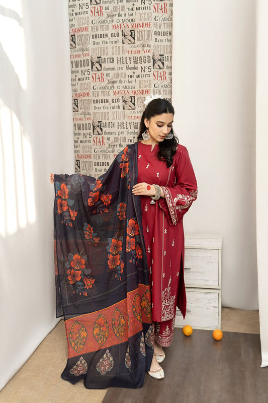 *BRAND NAME : URGE*_
CATEGORY : DHANAK 3PC Embroidered*